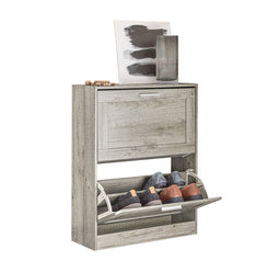 SoBuy FSR137-HG - Schoenenkast - 2 Kleppen - Grijs
