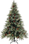 vidaXL - Kerstboom - met - LED - en - dennenappels - 150 - cm - PVC - en - PE - groen - en - wit