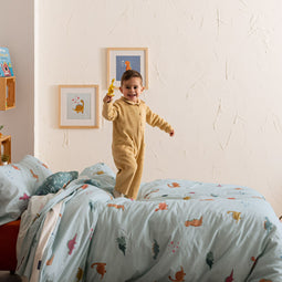 Happy Friday Duvet cover set 2 pieces Mini dinosaur 155x220 cm (Single) Multicolor