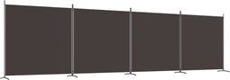 vidaXL - Kamerscherm - met - 4 - panelen - 698x180 - cm - stof - bruin