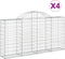 vidaXL - Schanskorven - 4 - st - gewelfd - 200x30x100/120 - cm - ijzer
