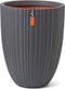 Capi Europe - Vaas elegant laag Tube NL - 55x73 - Donkergrijs - Opening Ø47 - Voor binnen en buiten - Levenslang garantie - Breukbestendig - 100% Recyclebaar - KDGT785