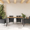 vidaXL Tuintafel met acaciahouten blad 150x90x75 cm poly rattan zwart