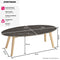 tectake® Acerra - Ovale Salontafel - Marmerlook 100x50x34,5 cm - naturel