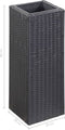 vidaXL - Plantenbak - verhoogd - 30x30x80 - cm - poly - rattan - bruin