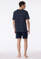 Schiesser Heren Shortama - Korte broek - V-hals - Donker blauw - M