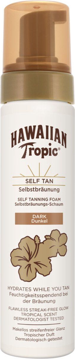 Hawaiian Tropic Sunless Tan - Zelfbruiner Schuim Dark - Hydraterende formule met Aloë Vera en Vitamine E (1 stuk)