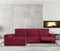 Hoes voor chaise longue met lange armleuning links Eysa JAZ Bordeaux 180 x 120 x 360 cm