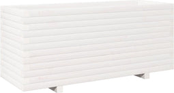 vidaXL - Plantenbak - 110x40x49,5 - cm - massief - grenenhout - wit