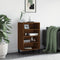 vidaXL - Hoge - kast - 57x35x90 - cm - bewerkt - hout - bruin - eikenkleur
