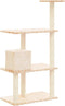 vidaXL - Kattenmeubel - met - sisal - krabpalen - 119 - cm - crèmekleurig