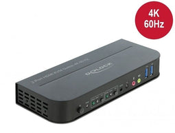 Delock HDMI KVM Switch - 2-poorts - 4K 60Hz met USB 3.0 en Audio - Zwart