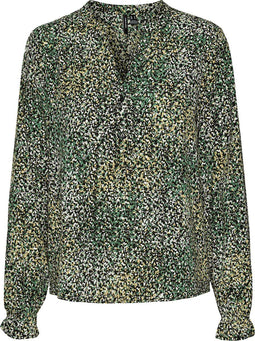 VERO MODA VMLOTUS - Dames Blouse - V-Hals Lange Mouwen - Maat XL