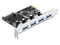 Delock 89297 - PCI Express Card - 4 x USB 3.0 - Zwart/Zilver