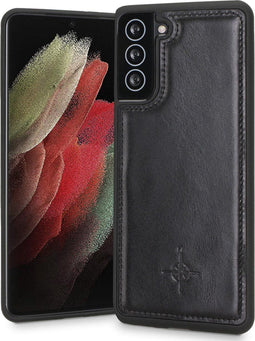 NorthLife - Geschikt voor Samsung Galaxy S21 Plus / S21+ - Leren Backcover hoes - Zwart