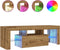 vidaXL - Tv-meubel - met - LED - 120x36,5x40 - cm - bewerkt - hout - artisanaal - eiken