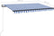 vidaXL - Luifel - automatisch - met - LED - en - windsensor - 300x250 - cm - blauw - wit