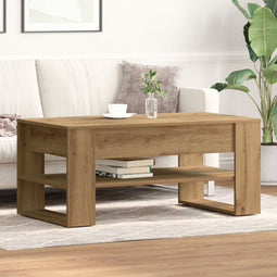 vidaXL - Salontafel - Artisan - Eiken - 102x55x45 - cm - Gemaakt - van - Hout