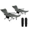 Woltu Campingstoel Set - Opvouwbare Ultralichte Relaxstoel met Armleuningen en Bekerhouder - Grijs -