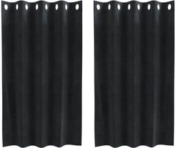 vidaXL - Blackout - Gordijnen - met - Oogjes - 2 - stuks - Zwart - Velours