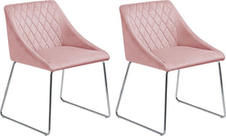 ARCATA - Eetkamerstoel - Roze - Fluweel