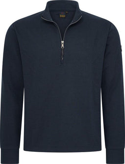 Mario Russo Pique Longsleeve Shirt - Trui Heren - Comfortabele pasvorm - Kleur Navy (L)