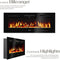 tectake® Luci - Wandhaard - Elektrische Haard - 900W & 1800W - Afstandsbediening & App - Thermostaat - 3D Vlammen - Timer