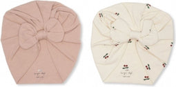 Konges Sløjd 2 Pack Bambi Bonnet - Cherry/Rugby Tan - Maat 12-18 mnd