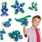 Clixo Crew - Magnetisch speelgoed - Flexibele onderdelen met spinner accessoires - Blauw/groen (30 stuks)