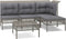 vidaXL - 5-delige - Loungeset - met - kussens - poly - rattan - grijs