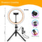 Studio ME - Multicolor Ringlamp - 10 inch/25 cm - RGB - Statief - Bluetooth - Afstandsbediening - USB