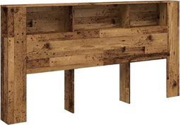 vidaXL - Hoofdbordkast - 200x18,5x102,5 - cm - bewerkt - hout - oud - houtkleurig