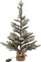 J-Line kerstboom + pot - jute/kunststof - groen - medium - LED lichtjes - 81 cm hoog