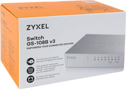 Zyxel GS-108B v3 - Switch 8P 1000MB - Energiebesparend - 15.5 x 8.5 x 2.6 cm (325 gram)