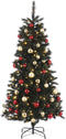 Black Box Trees Voss Kunstkerstboom met Versiering en LED Verlichting - H185 cm - Rood, Goud