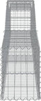 vidaXL - Schanskorven - 4 - st - gewelfd - 400x30x40/60 - cm - ijzer