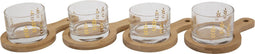 Cosy&Trendy Aperoset - Tapasset - Glazen met Houten Plankjes - 4 Stuks
