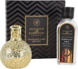 Ashleigh & Burwood - Lamp Gift Set Little Treasure - Geurlamp + 250 ml Moroccan Spice - Goud/Zilver