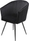 Furnicher - BEN Draaibare Eetkamerstoel - Fluwelen bekleding - Modern design - Stalen frame - Zwart fluweel - Zwarte poten