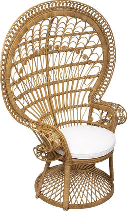 Peacock stoel Takta - Rotan stoel met kussen - Pauwstoel - H150 cm - Pauwelstoel
