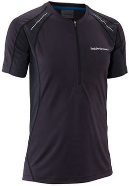 Peak Performance - Balkka Zip Tee - Zwart Heren Shirt - XL - Zwart