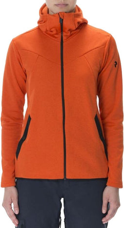 Peak Performance - Wmns Goldeck Hooded Zipped Mid-Layer - Dames Vest - XL - Oranje