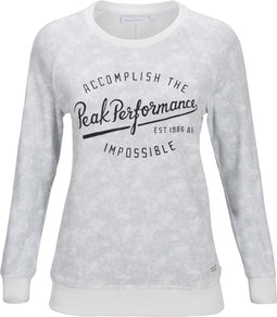Peak Performance - Wmns Lite Crew Printed - Sweater - M - Wit/Grijs