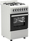 Wiggo WO-E505R(WX) - Serie 5 - 50 cm - Gasfornuis met oven - Wit Rvs