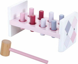 Jipy Houten Hamerbank + 8 Pennen Roze