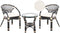 PECORINI - Bistro set - Zwart - Rotan