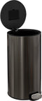 5Five Prullenbak/pedaalemmer Delta - titanium - metaal - 30 liter - 39 x 33 x 62 cm - keuken afvalbak