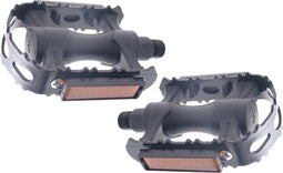 Pedaalset MTB Edge kunststof met ijzeren rand - zwart