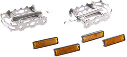 Pedaalset Tecora E all-round met reflectors - zilver