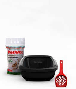 PeeWee EcoGranda XXL Kattenbak Startpakket Zwart/Antraciet - 66,5 x 48,5 x 28 cm